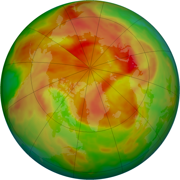 Arctic ozone map for 25 April 2015